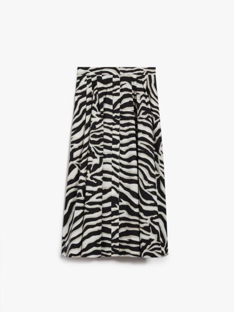 Max Mara NICHOLS Pleated printed cotton skirt