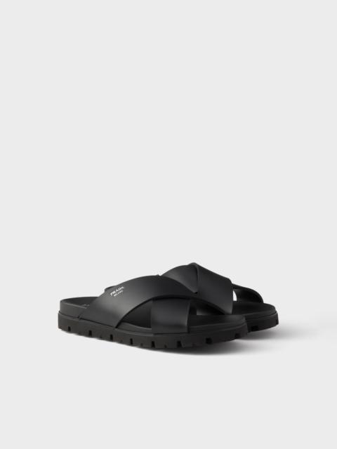 Prada Crisscross rubber slides