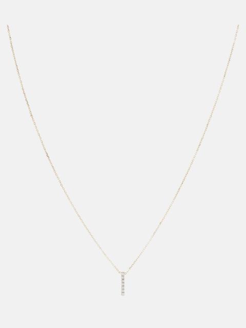 MATEO 14kt gold La Barre necklace with diamonds