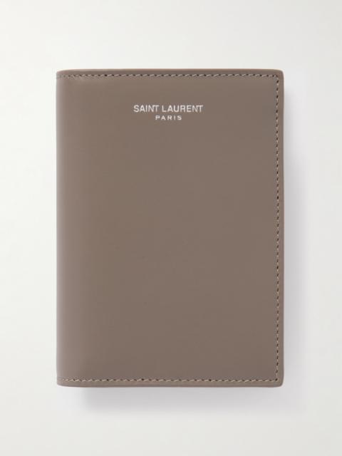 SAINT LAURENT Logo-Print Leather Bifold Wallet