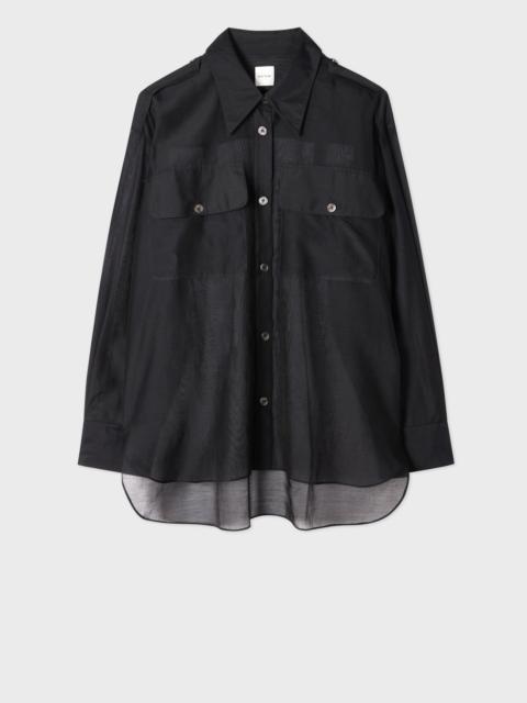 Paul Smith Women's Black Cotton-Silk Organza Shirt
