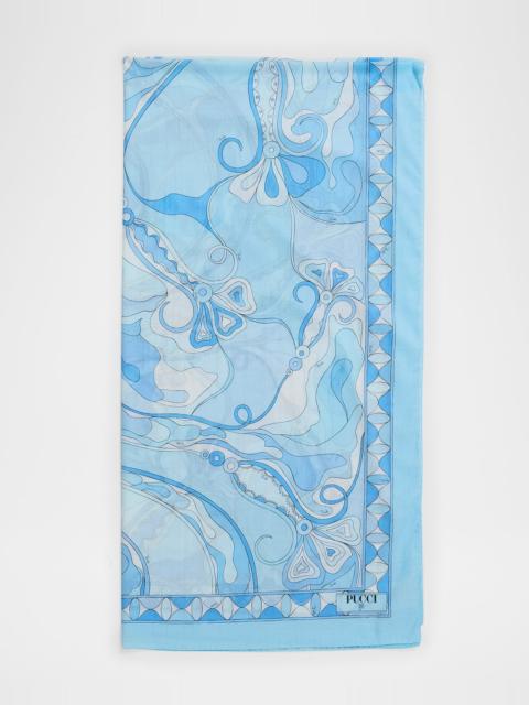 PUCCI Orchidee Print Cotton Pareo, 90 x 180cm