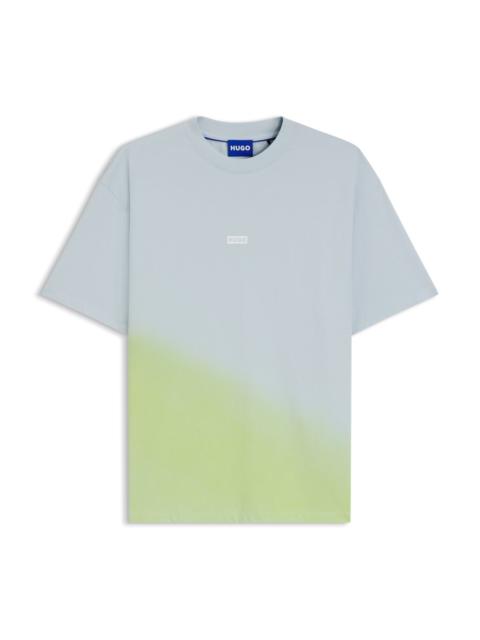 HUGO DIP-DYED LOGO T-SHIRT IN COTTON JERSEY