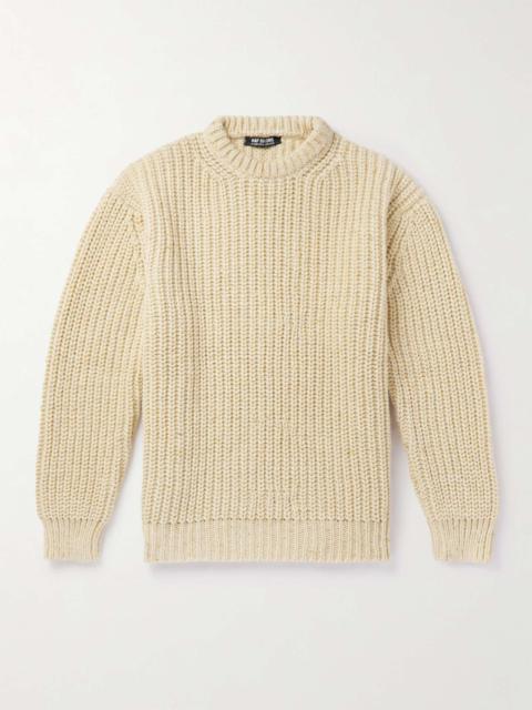 Raf Simons Metallic Ribbed Wool and Mohair-Blend Sweater