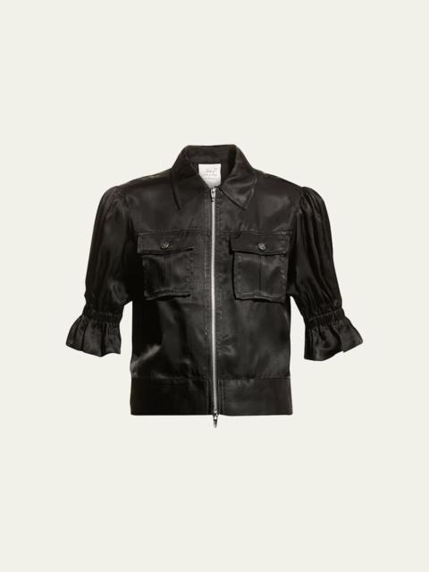 Cinq à Sept Holly Short-Sleeve Sateen Jacket