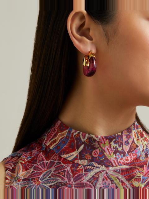 LIZZIE FORTUNATO Gold-Plated Organic Hoop Earrings