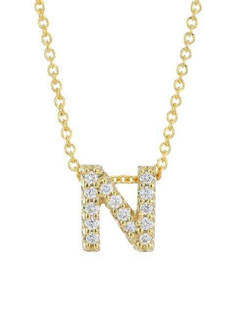 ROBERTO COIN Women's Tiny Treasures Diamond & 18K Yellow Gold Initial Necklace - Initial N