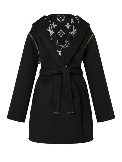 Louis Vuitton Reversible Zipper Sleeve Hooded Wrap Coat