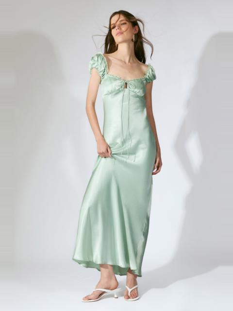 BARDOT Stasia Satin Maxi Slip Dress In Pistachio