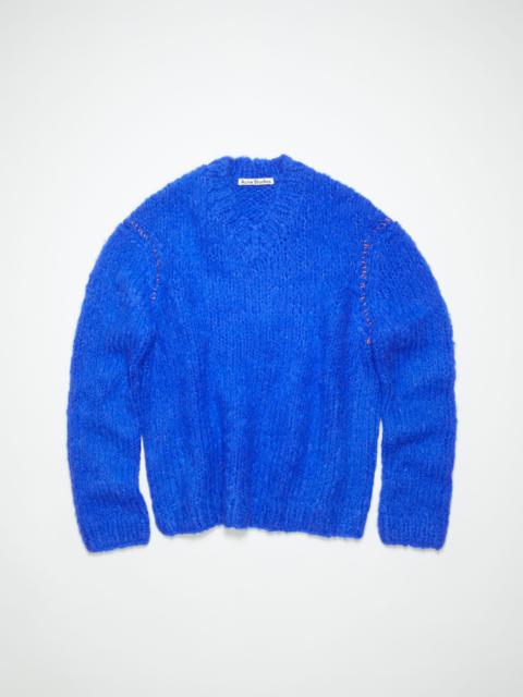 Knitted alpaca mix jumper - Deep blue