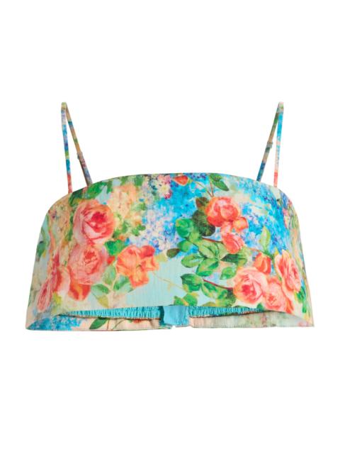 HEMANT & NANDITA Women's Floral Linen-Cotton Crop Top - Multi