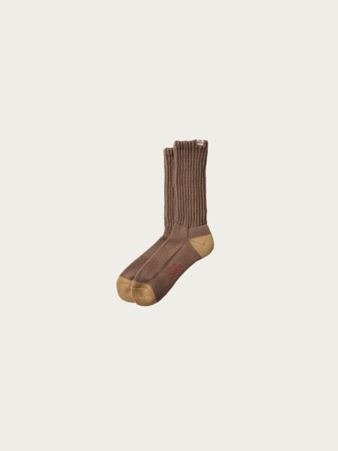 ROTOTO® Everyday Cashmere Loose Pile Crew Socks - Taupe / Khaki