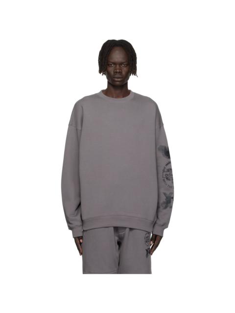 Y-3 Gray Graphic Crew Sweatshirt