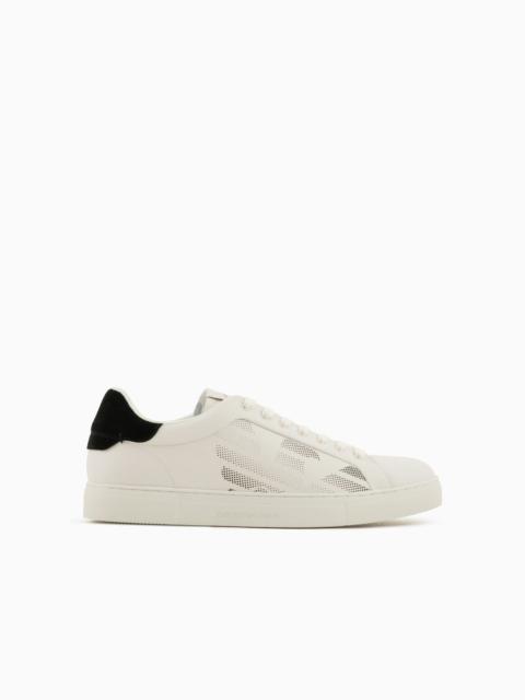 EMPORIO ARMANI ASV regenerated-leather sneakers with gradient eagle