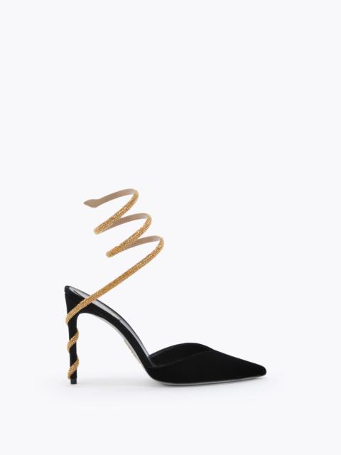 RENE CAOVILLA Margot Black And Gold Pump 105