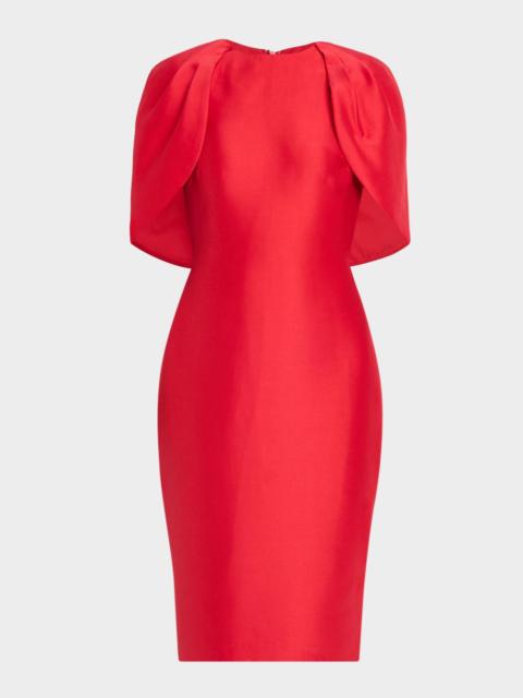 BADGLEY MISCHKA Cape-Sleeve Bodycon Midi Dress