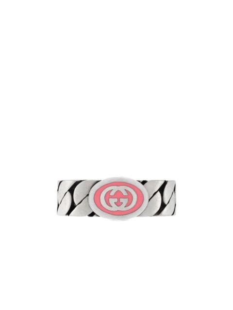 GUCCI Interlocking G enamel-detail ring