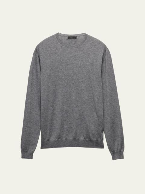 Prada Men's Silk-Cashmere Crew Sweater