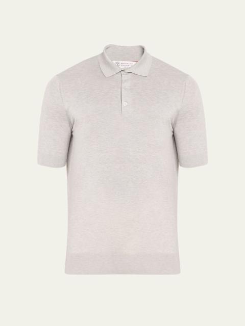 Brunello Cucinelli Men's Cotton-Silk Polo Shirt
