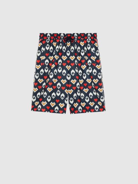 GUCCI Square G print technical jersey shorts