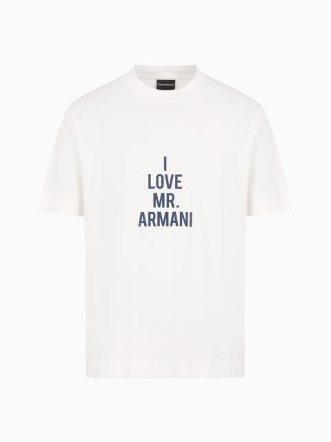 EMPORIO ARMANI Lightweight jersey T-shirt with I love Mr Armani ASV print