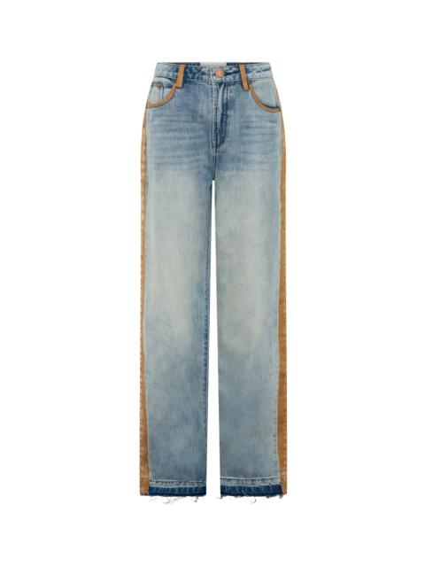 ONE TEASPOON Rodeo Queen Icon High Waist Straight Leg Denim Jeans - Salty Dog
