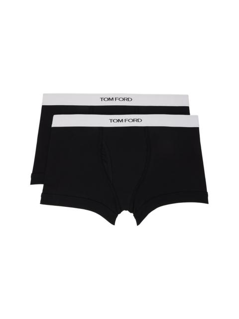 TOM FORD Two-Pack Black Cotton Boxer Briefs