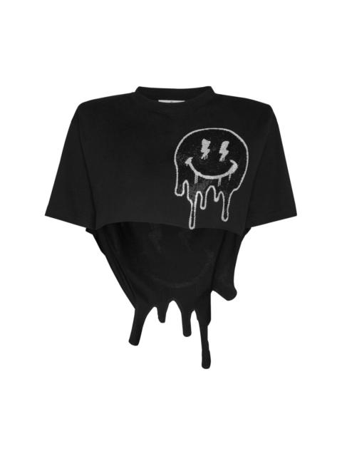 PHILIPP PLEIN Smiley-face cropped T-shirt