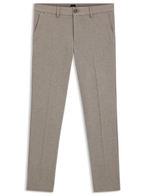 BOSS SLIM-FIT TROUSERS IN BRUSHED HERRINGBONE