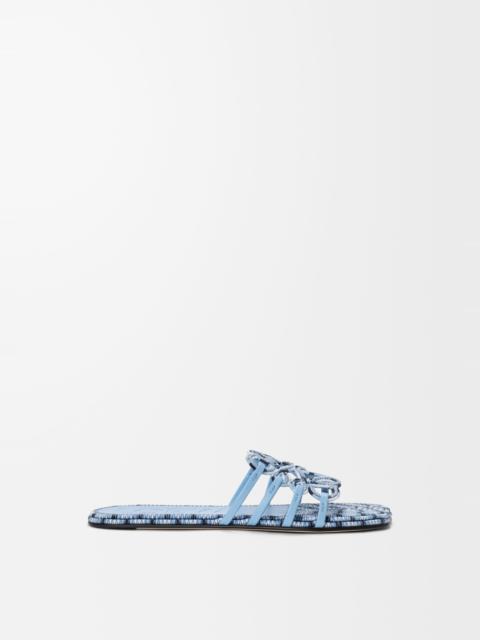 Loewe Petal Anagram slide in embroidered canvas