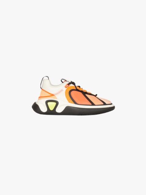 Balmain White and orange gummy leather, PVC and neoprene B-Runner sneakers