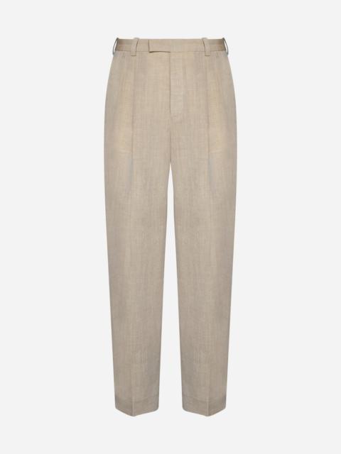 JACQUEMUS Titolo linen and wool trousers