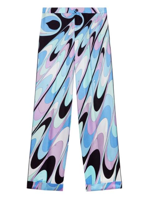 PUCCI onde-print silk-twill trousers