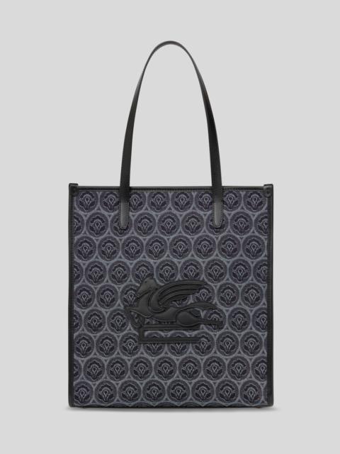 MEDIUM DENIM JACQUARD LOVE TROTTER BAG