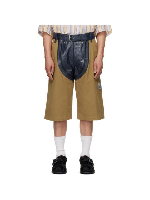 Navy & Khaki Zip Chap Utility Shorts