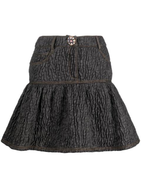 Moschino peplum-hem quilted skirt