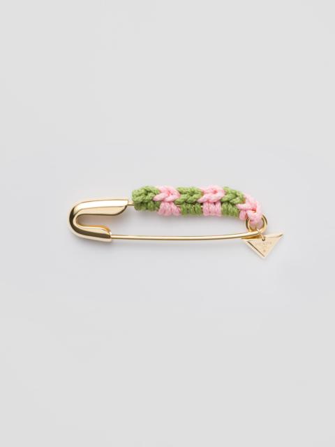 Prada Metal safety pin brooch