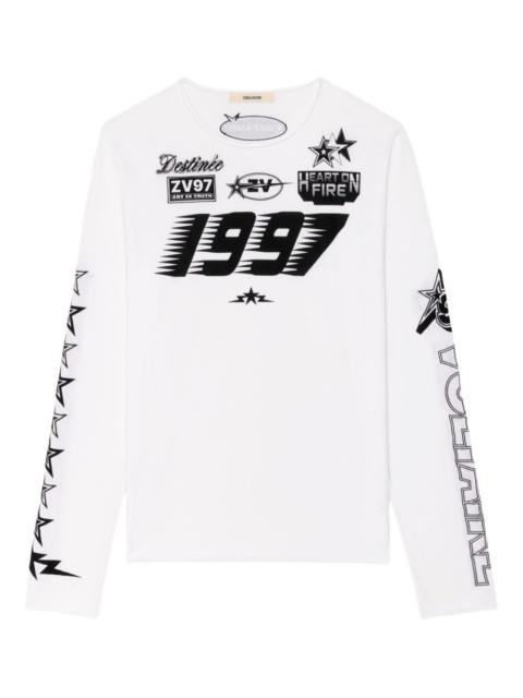 Zadig & Voltaire multi cross floc timo long-sleeved T-shirt