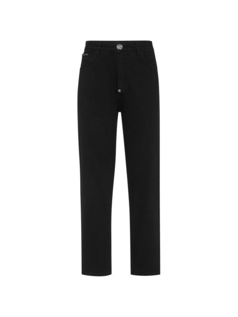 PHILIPP PLEIN logo-patch straight-leg jeans