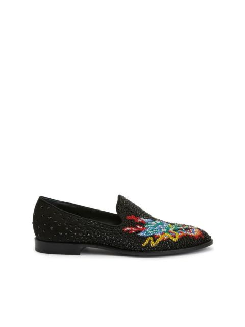 Giuseppe Zanotti rhinestone-embellished dragon-motif loafers