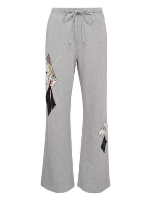 OPEN YY argyle-patched track pants