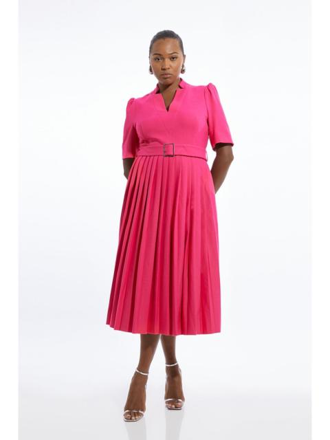 KAREN MILLEN Plus Size Structured Crepe Forever Pleat Dress