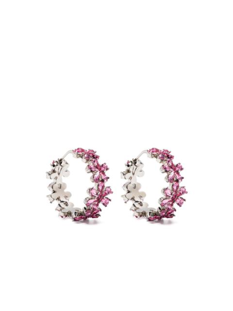 Amina Muaddi Lily crystal-embellished hoop earrings