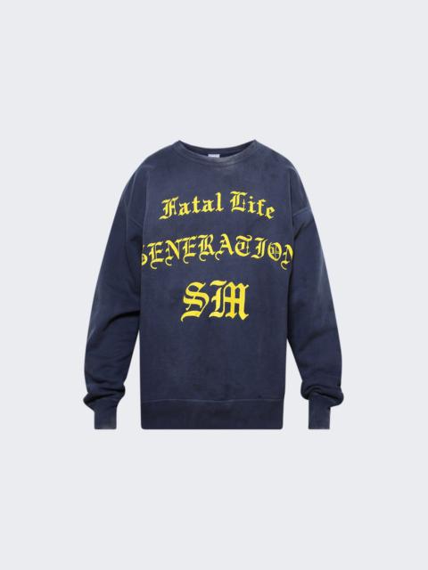 SAINT M×××××× Fatal Life Crewneck Pullover Navy
