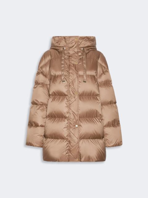 Max Mara VENTO Roomy iridescent plain-weave fabric puffer jacket - CAMEL