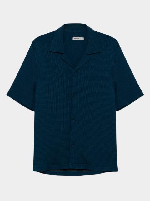 SIMKHAI Men & apos;s Troy Waffle-Weave Short-Sleeve Shirt