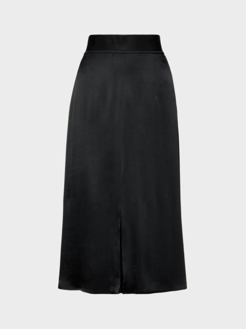 Maison Margiela Washed Silk Satin Midi Skirt