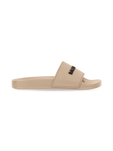 BALENCIAGA Men's Pool Slide Sandal in Beige