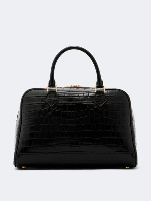 NILI LOTAN Jaclyn croc-effect leather bowling bag