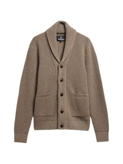 Barbour shawl-collar elbow-patch cardigan